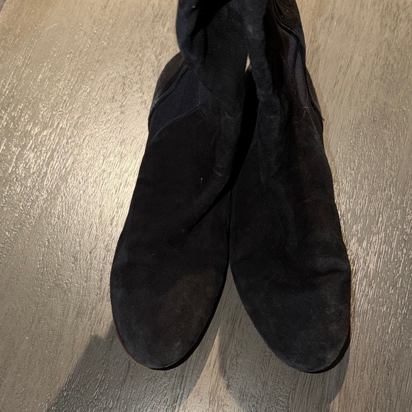 Black Suede Knee-High Boots - Picture 9 of 9